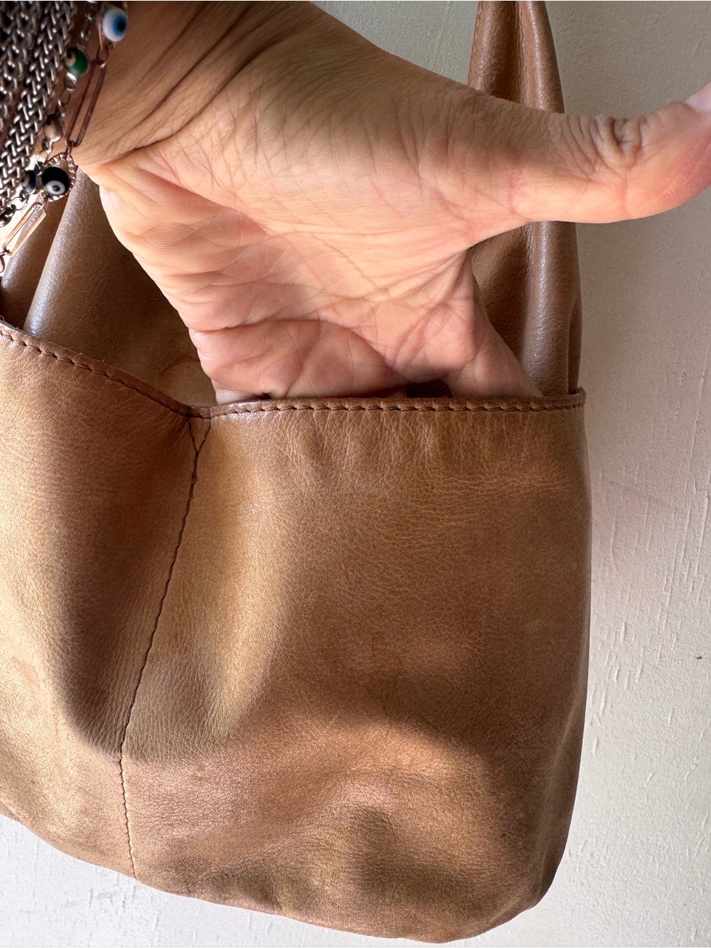 American Leather Co Classic Tan Leather Shoulder Hobo Bag - Unbranded - Picture 4 of 8